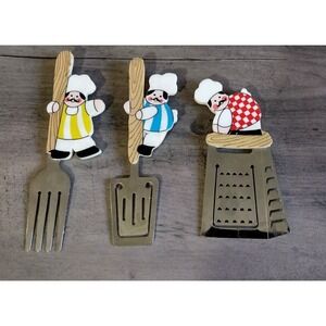 Vintage Set Of 3 Avon Chef Clip MAGNETS Trio: Fork, Spatula & Grater